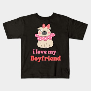 I Love My Boyfriend Kids T-Shirt